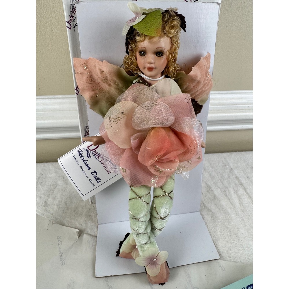 Duck House Heirloom Dolls Elvina Porcelain Fairy Flower Doll Limited Edition 9in